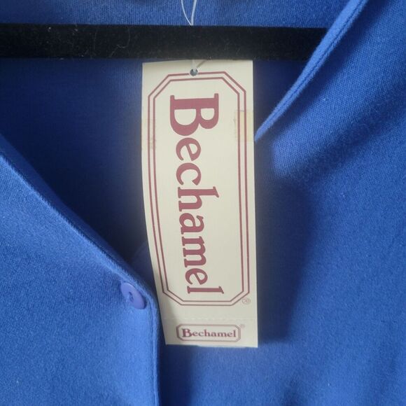 Embroidered Flower box garden Bechamel Grandma shirt button up Blue size M Royal - Picture 3 of 11